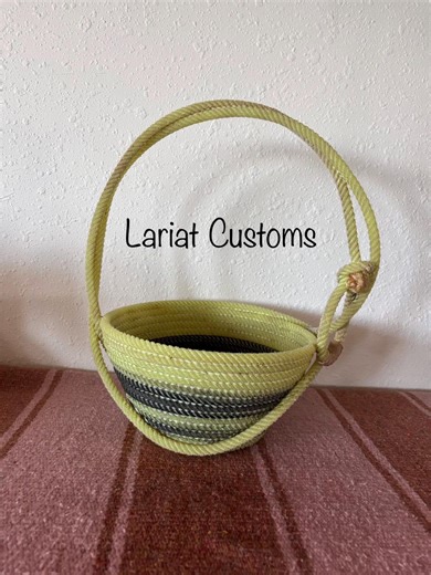 Easter Basket Rope Basket Authentic Lariat (medium) - Etsy