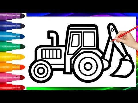 How to draw a Bulldozer / JCB Drawing step by step for kids / #Drawing #painting #art