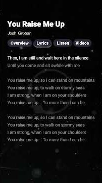 You Raise Me Up - Josh Groban (Lyrics) #youraisemeup #joshgroban #lyrics