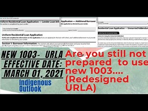 New 1003 - Uniform Residential Loan Application - New Redesigned Form