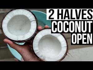 COCONUT into 2 halves! EASY way!