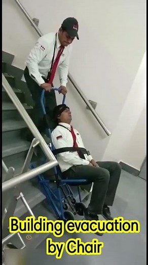 Rescue by Chair | fire and safety | Evacuation Chair | Evacuation drill #shorts #stayalertandsafe