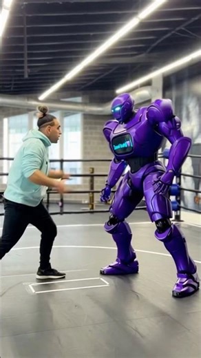 I wrestled a purple robot