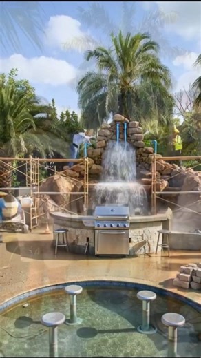 AI Creates a Beautiful SwingPool 💧#swingpool#luxurypool#pooldesign#pooltransformation#aiconstruction