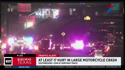 17 injured in massive motorcycle crash on I-35W in far North Fort Worth, authorities say