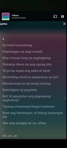 'Tadhana' by Up Dharma Down💗🎵 #fyp #lyrics #trend #tadhana