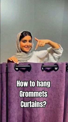 How to Hang Grommet Curtains Like a Pro (No Tools!) 💜✨ #Shorts