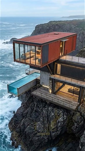 Container House Over the Ocean