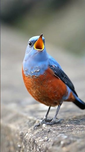 Blue Rock Thrush Bird Sings in 4K | Monticola solitarius Clear Call | Watch the Melody #birdsound