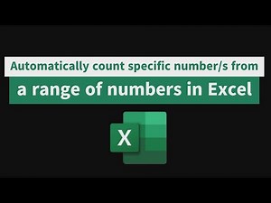 Automatically count specific number/s from a range of numbers in Excel