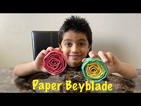 DIY - How to make a simple working paper Beyblade.. 3..2..1...Let it rip!!!