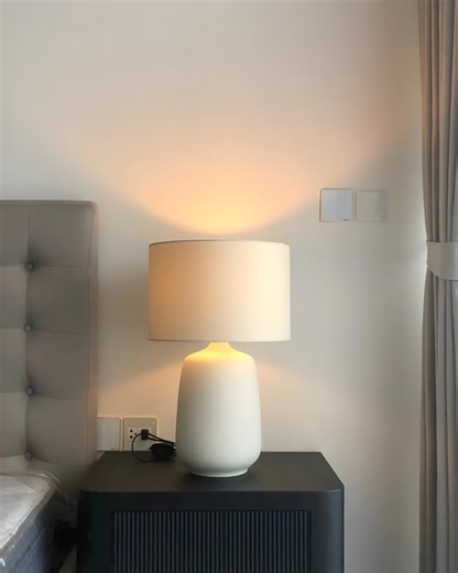 Matte White Porcelain Lamp Base, Japandi Minimalist Ceramic Nightstand Light, Base Only - Etsy