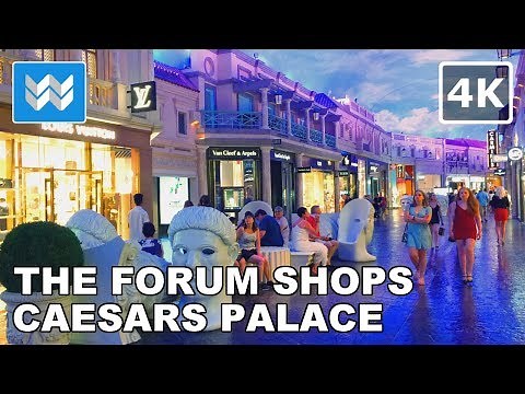 [4K] The Forum Shops at Caesars Palace Hotel in Las Vegas Strip USA Walking Tour & Travel Guide 🎧