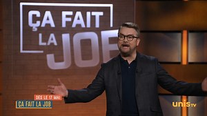 NOUVEAUTÉ | On avait envie de s'éclater avec un tout nouveau jeu télévisé sur nos ondes! Luc LeBlanc (Les Newbies) reçoit chaque semaine trois personnalités qui tenteront, à travers une série de questions et de défis, de convaincre l'animateur qu'ils sont le candidat idéal pour « faire la job ». 📺 ÇA FAIT LA JOB, lundi au jeudi dès le 17 mai. 💻 Aussi disponible en rattrapage web. | Unis TV