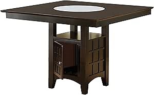 COASTER Gabriel Counter Height Dining Table with Storage Pedestal Base Cappuccino