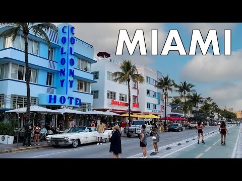 Miami Beach Easter Sunday Walk Beach & Ocean Drive LIVE