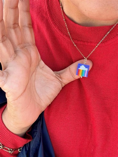 Handmade Beading Flower Charm Necklace - Etsy