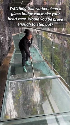 Looking Down From The World's Scariest Glass Mountain Bridge