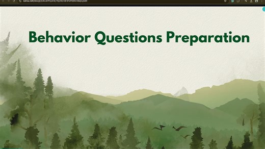 【全英】Behavior Question Preparation