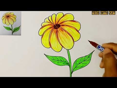 How To Drow A flower 🌼 Step By Step Drawing ▶️