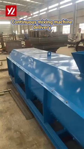 233. Continuous mixing machine uses two long mixing shafts, which can realize the raw materials go from this side and the finished material go from the other side, so to achieve large amount processing in one hour, to meet the high demand of construction.