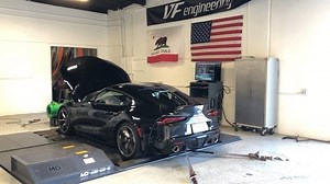Tuning the Toyota Supra now! Guess how much power it made on the Mustang dyno stock and tuned? . @vehiclevirgins #supramk5 #supratalk #toyotasupra #ecutuning #computerscience #engineering | VF Engineering