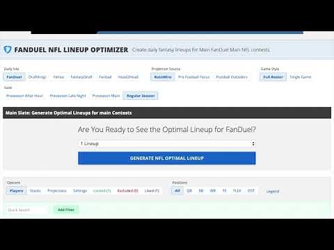 RotoWire NFL Lineup Optimizer Tutorial. Helps with DraftKings, FanDuel, Yahoo and more.