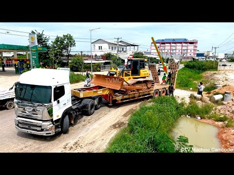 Perfectly Getting NEW MIX Filling Land Use Operating Of Push, Grading & Truck24T Unloading Stone
