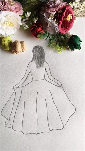 Girl painting|Gown painting|Art and Craft|Painting