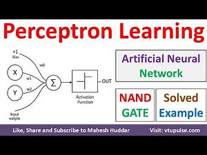 Perceptron Learning NAND Gate | Update Weights Bais ANN in Machine Learning by Vidya Mahesh Huddar