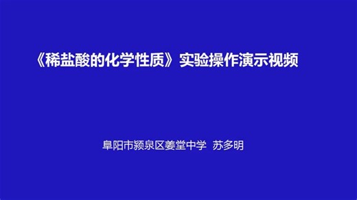 化学实验示范视频：稀盐酸的化学性质