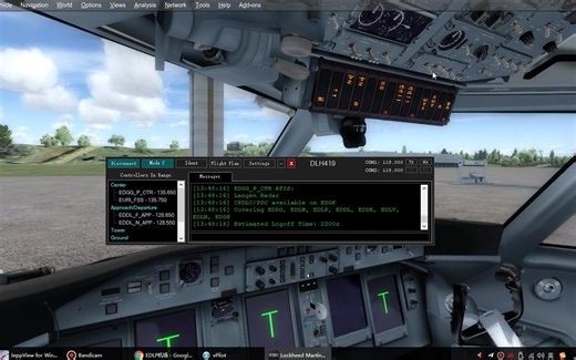 P3D模拟飞行Q400机型 VATSIM管制 冲8螺旋桨客机德国飞行，从冷仓到起飞和降落实录 2018年录制