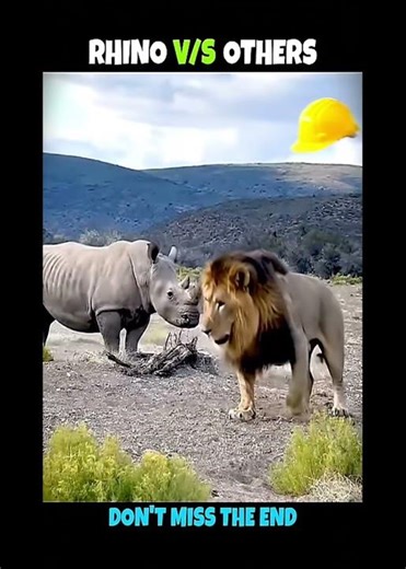Rhino’s Reaction to Lion Attack Will Shock You! 😂🔥”🦁🦏⚠️ #animals #funny #shots #shotsfeed