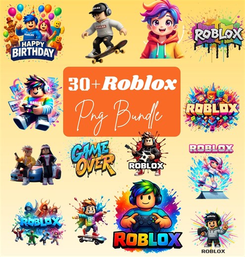 Blocky Gamer PNG Bundle | Roblox Character Clipart (digital Download) - Etsy UK