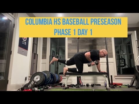 Columbia High School Baseball Preseason Phase 1 Day 1 workout