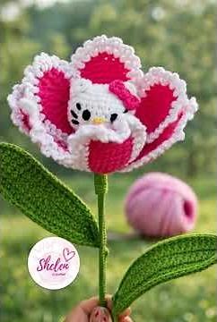 Tulipán sorpresa Hello Kitty a crochet 🌷