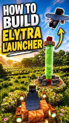 HOW TO BUILD ELYTRA LAUNCHER IN MINECRAFT 🚀 (SUPER EASY!)