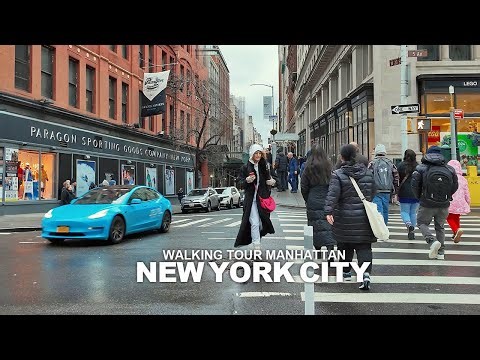 New York Manhattan Winter Walk, 7th Avenue, 34th Street, 6th Avenue, 8th Avenue, Central Park, SoHo