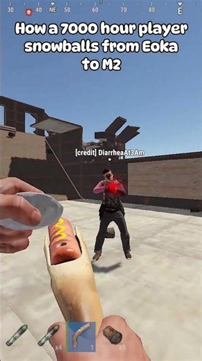 I Snowballed from Eoka to M2 to defend my base in Rust.