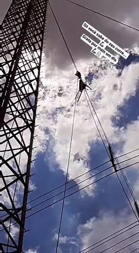 Climbing a Tall Metal Structure: Safety in Action