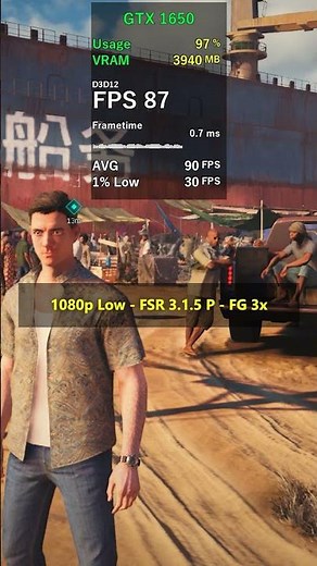 007 First Light on GTX 1650 - FSR 3.1 6x Multi Frame Generation MOD