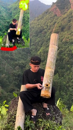 Man Lights a Giant Bamboo on Fire in the Mountains 🌋🔥 | Nature Experiment Gone Wild!