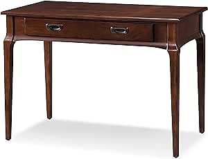 Leick Home Stratus Home Office Desk, Solid Wood, Drop-Front Keyboard Drawer, Easy Assembly, Writing Desk, Heartwood Cherry, 24.0 in. L x 42.0 in. W x 30.0 in. H, 22400