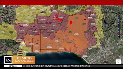 Local CBS chopper spots small flare-up of Palisades Fire in California