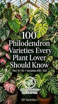 🌿 100 Philodendron Varieties 🌿💚 Parts 6–10 Combined 💚 The final 50 👑 #philodendron