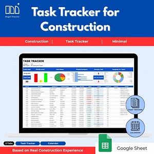 Task Tracker & Calendar | Digital Project Planner | Construction - Etsy Canada