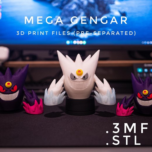 Mega Gengar 3D Printable 3mf   STL Files (pre-separated Parts, No AMS Needed) - Etsy
