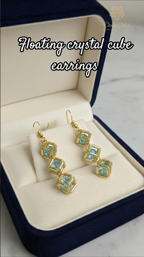 DIY Floating Crystal Cube Earrings | High-End Jewelry Tutorial #shortvideo #diy #shortsfeed