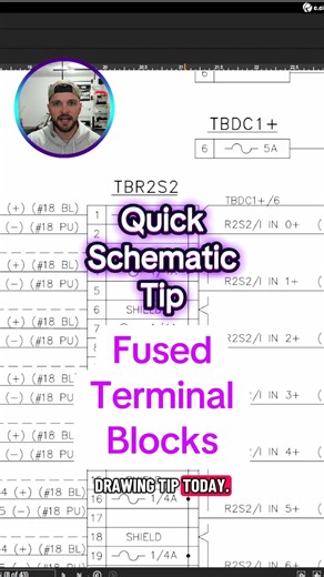 Be able to protect and easily isolate devices with fused terminal blocks - here is the schematic representation vs the real world representation #makethingswork #schematic #fuse #plc #automation