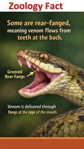 Some Snakes Are Rear-Fanged 🐍| Zoology Fact